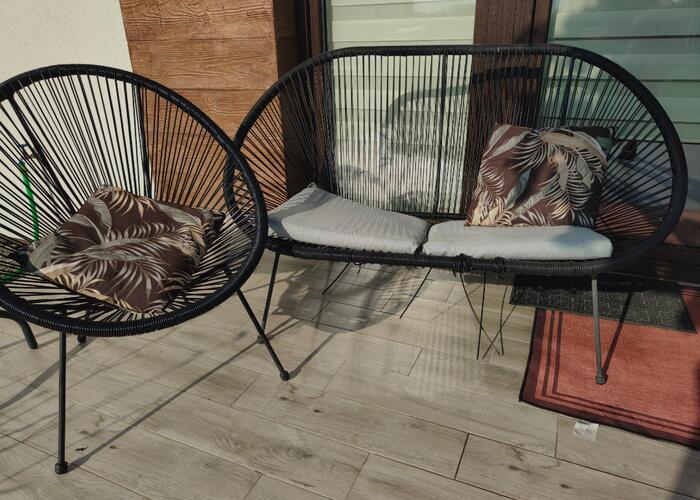 Grajewo ogłoszenia: Sofa i fotel tarasowe. Sofa ma pęknięte dwie linki, do...